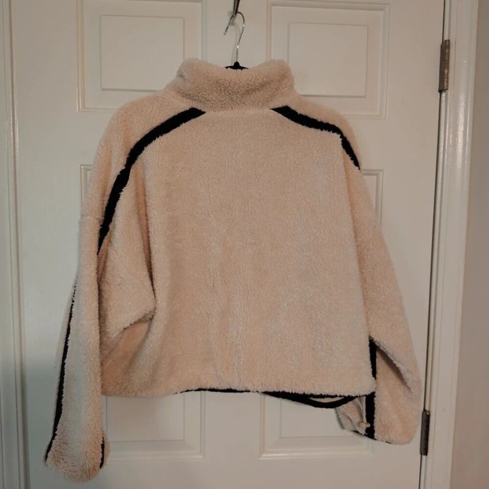Women's Piped High Pile Fleece Jacket - JoyLab Cream M - Picture 4 of 4